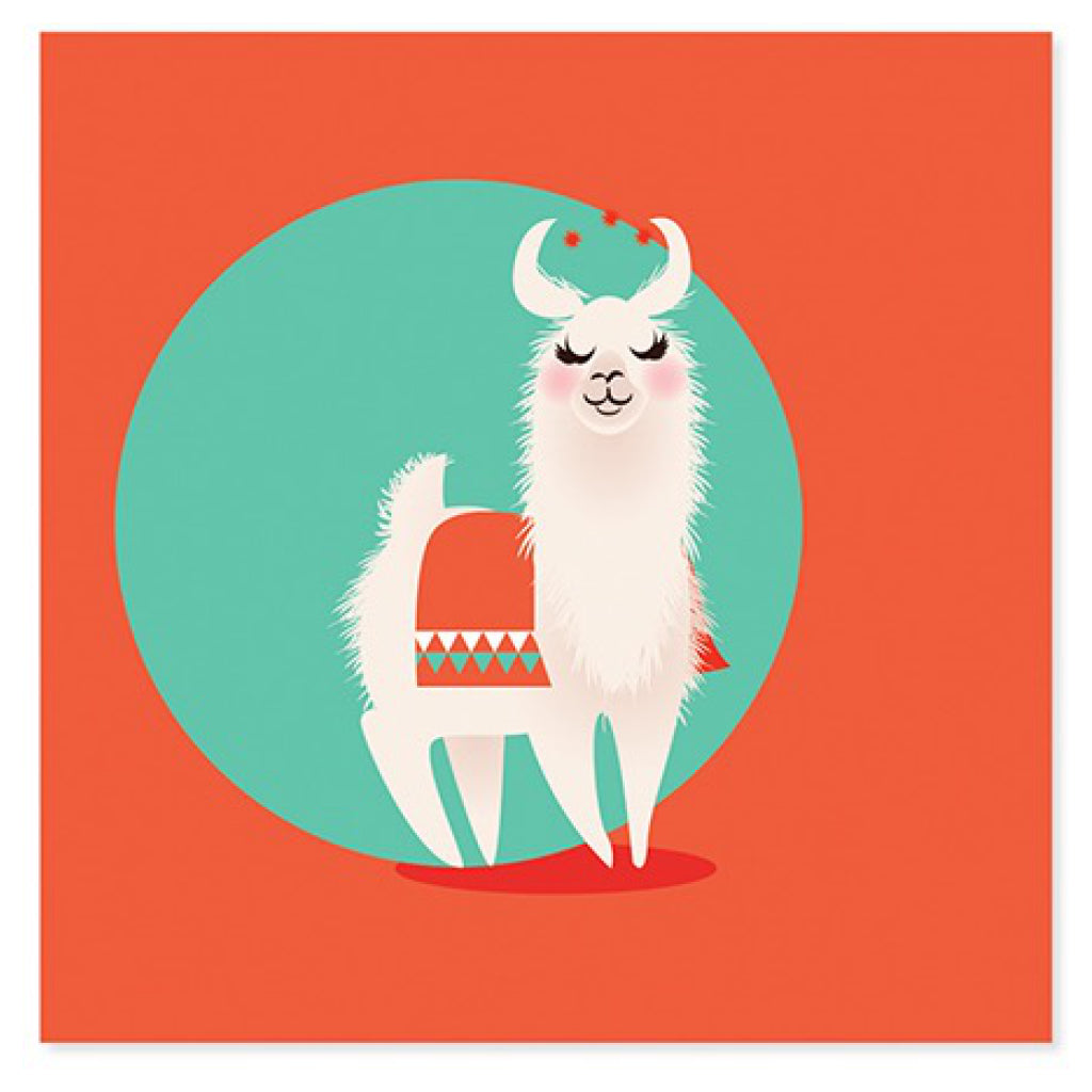 Llama Party Birthday Pop-Up Card Front