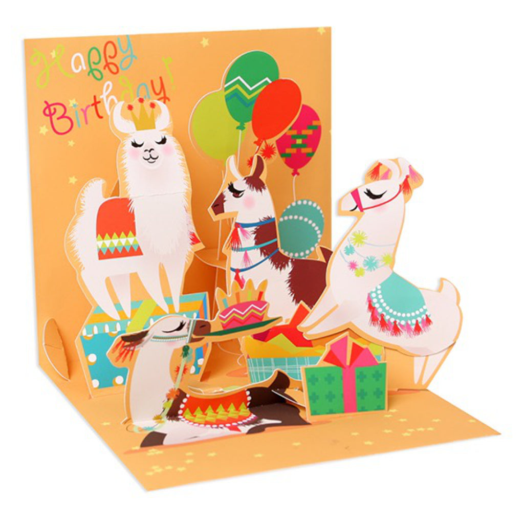 Llama Party Birthday Pop-Up Card