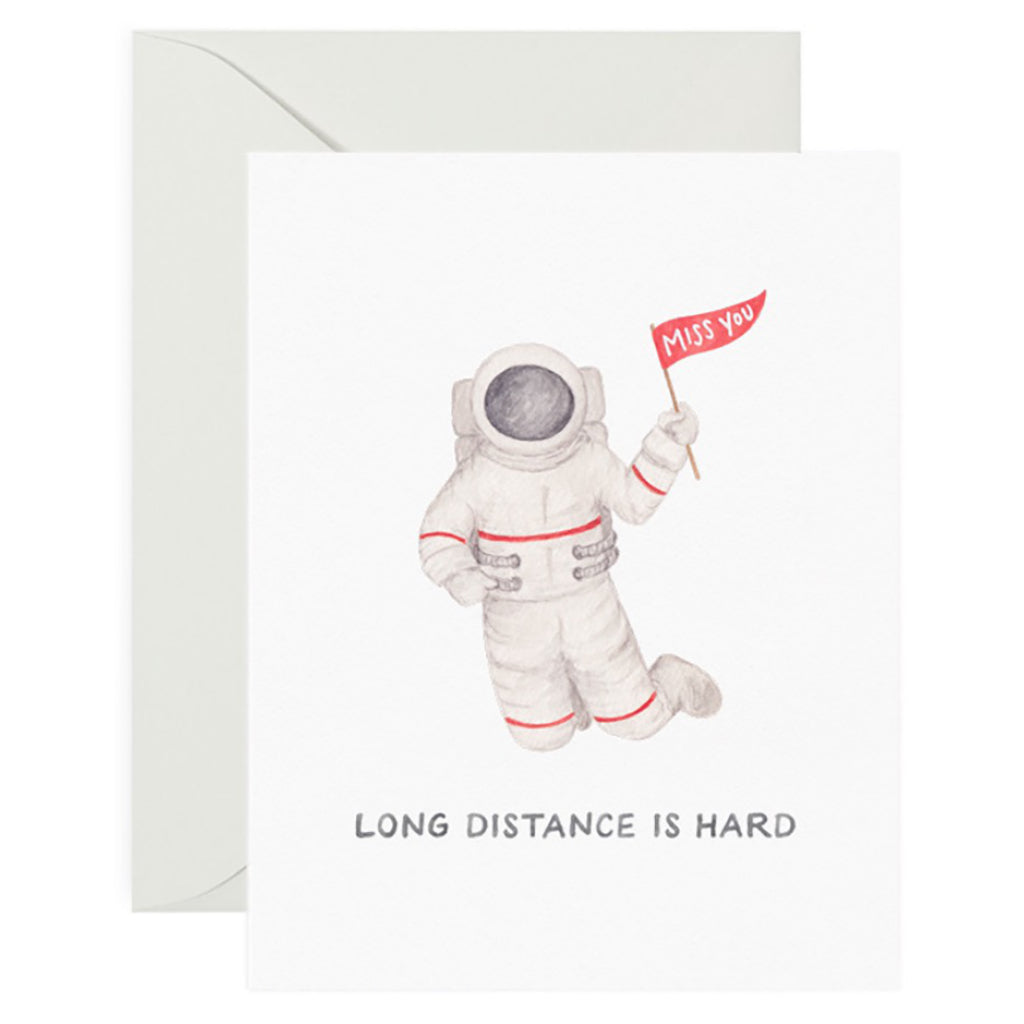 Long Distance Is Hard Love Card