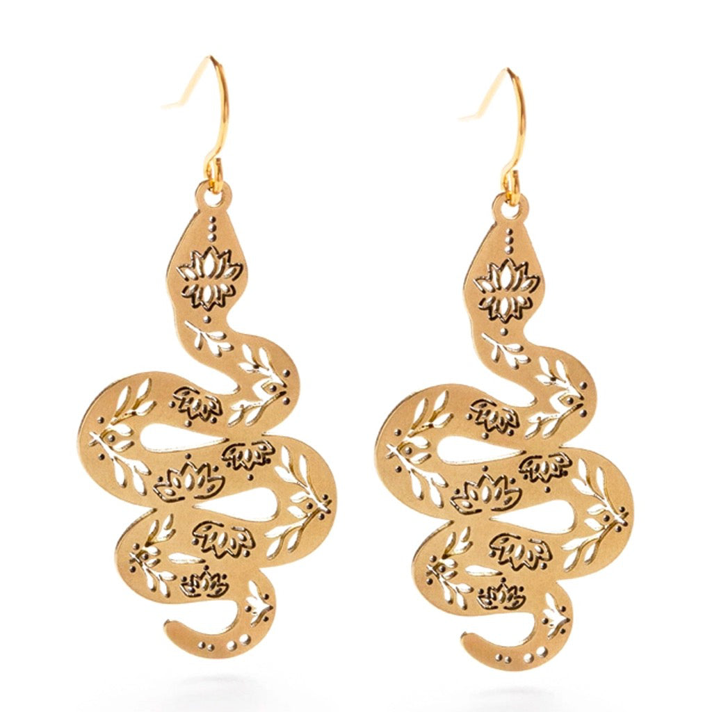 Lotus Snake Earrings.