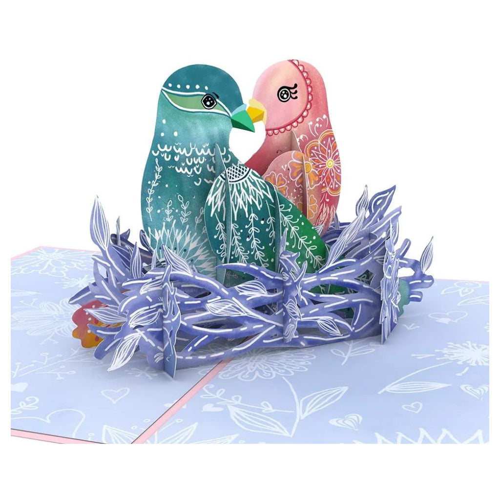 Love Birds 3D Pop Up Card Close Up