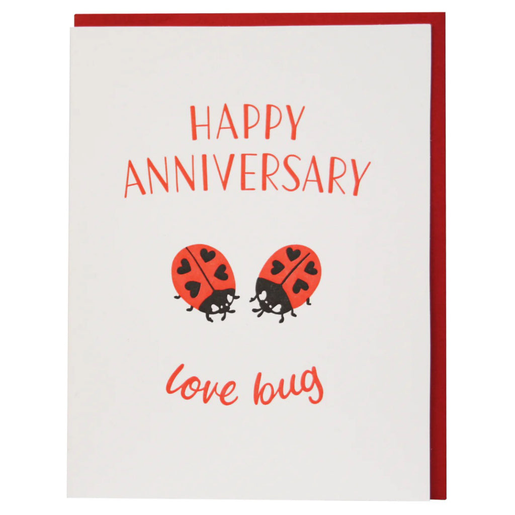 Love Bug Ladybugs Anniversary Card.