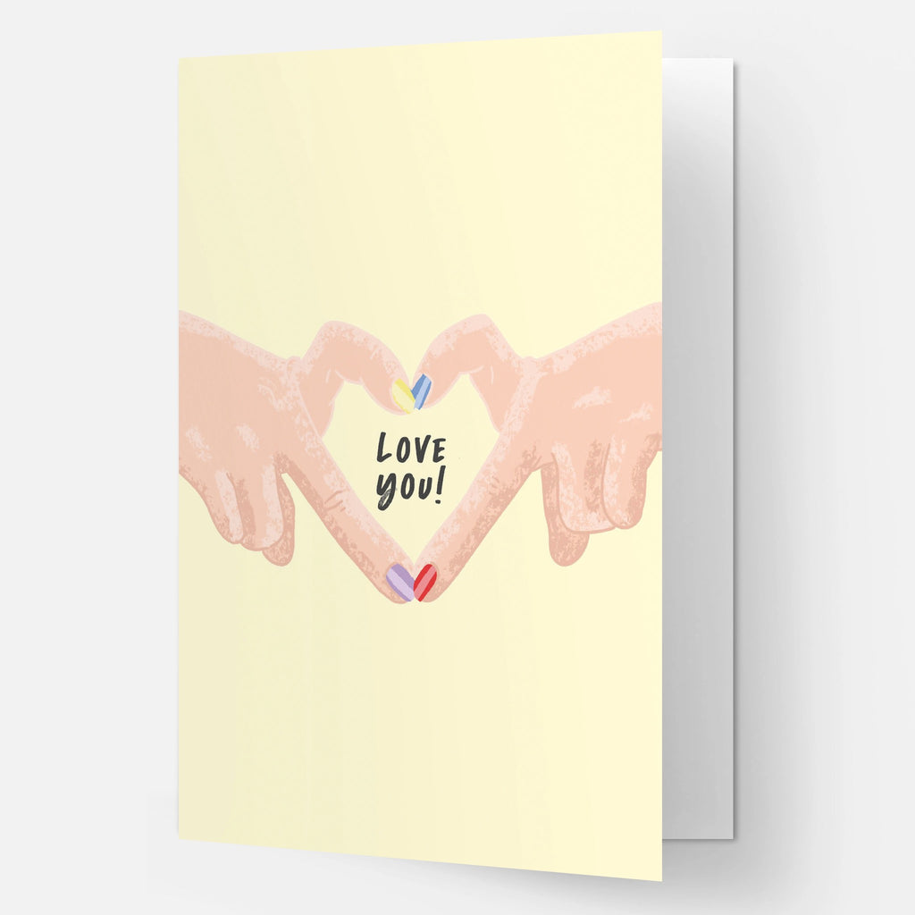 Love You Heart Hands Card.
