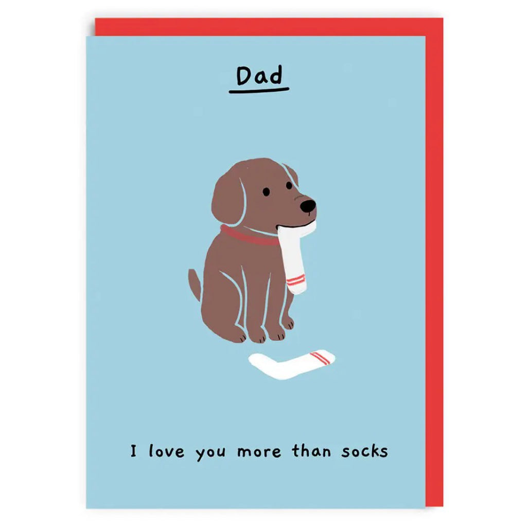 Love You More Than Socks Father's Day Card.