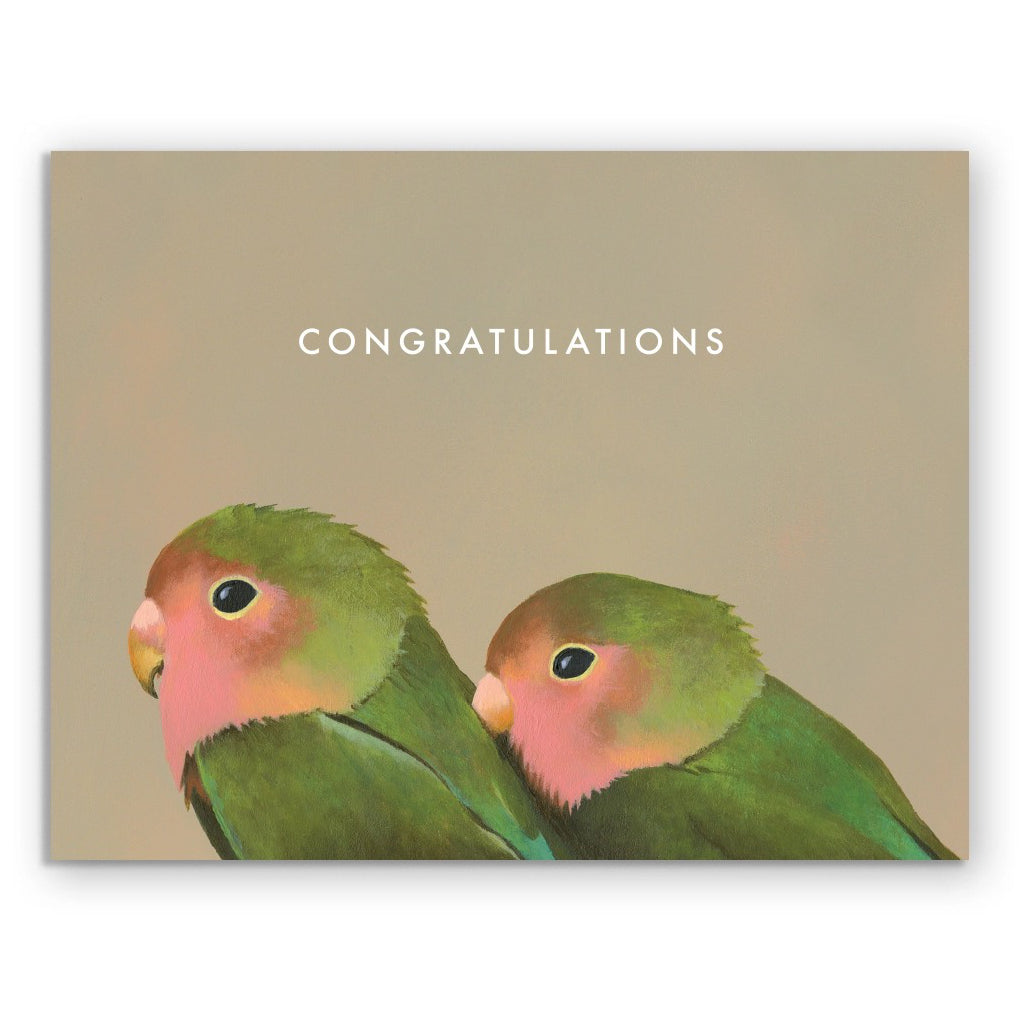 Lovebirds Congratulations Greeting Card.