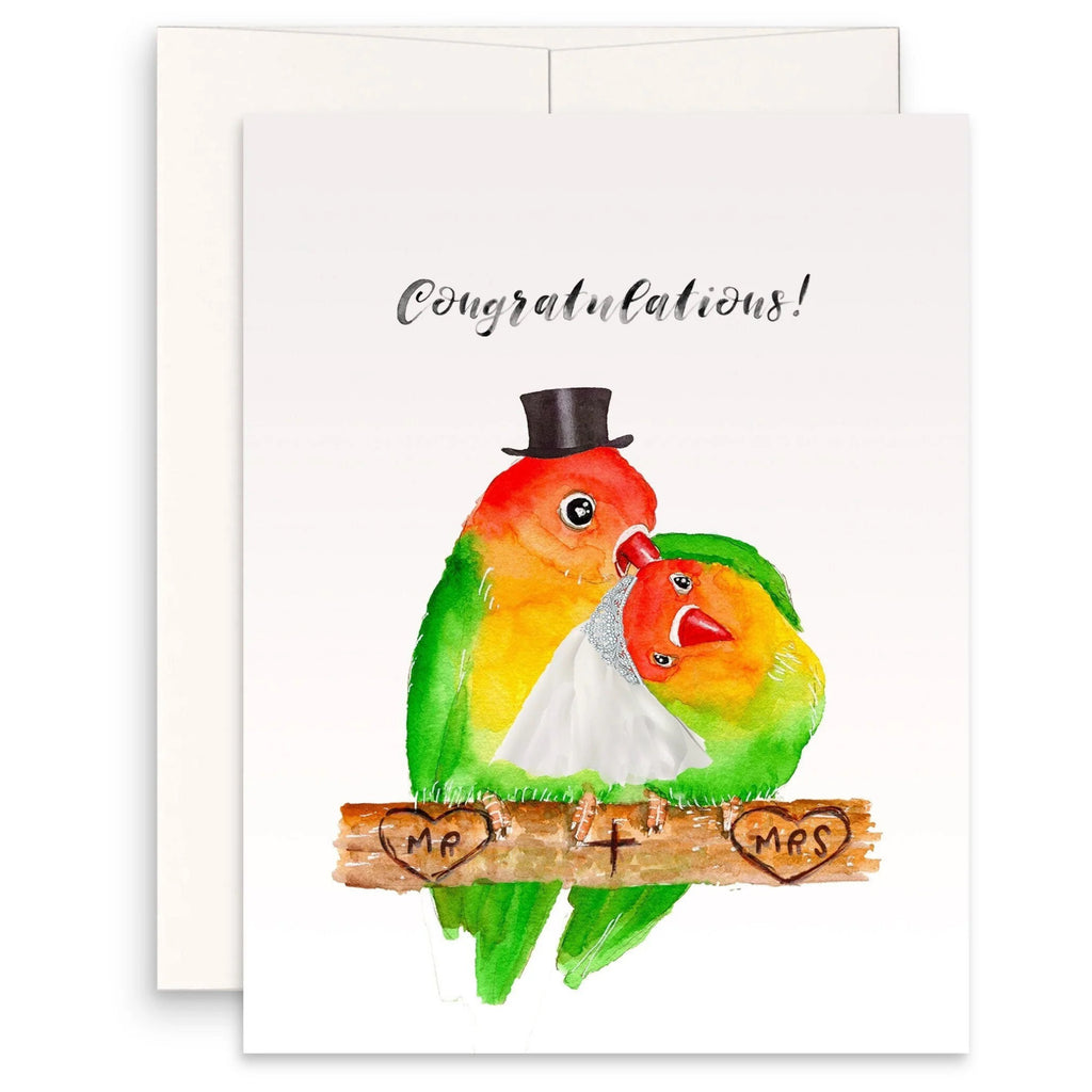 Lovebirds Couple Wedding Card.