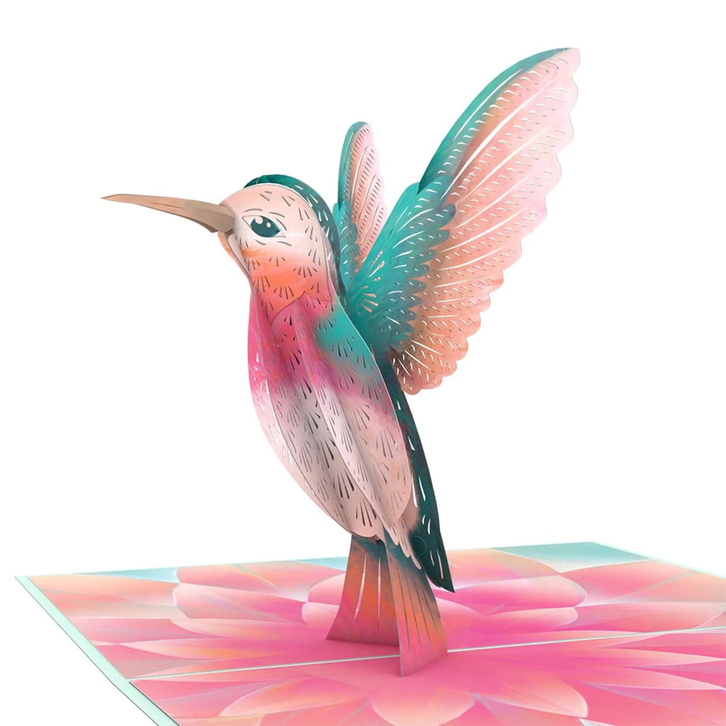 Lovely Hummingbird 3D Pop Up Card Closeup
