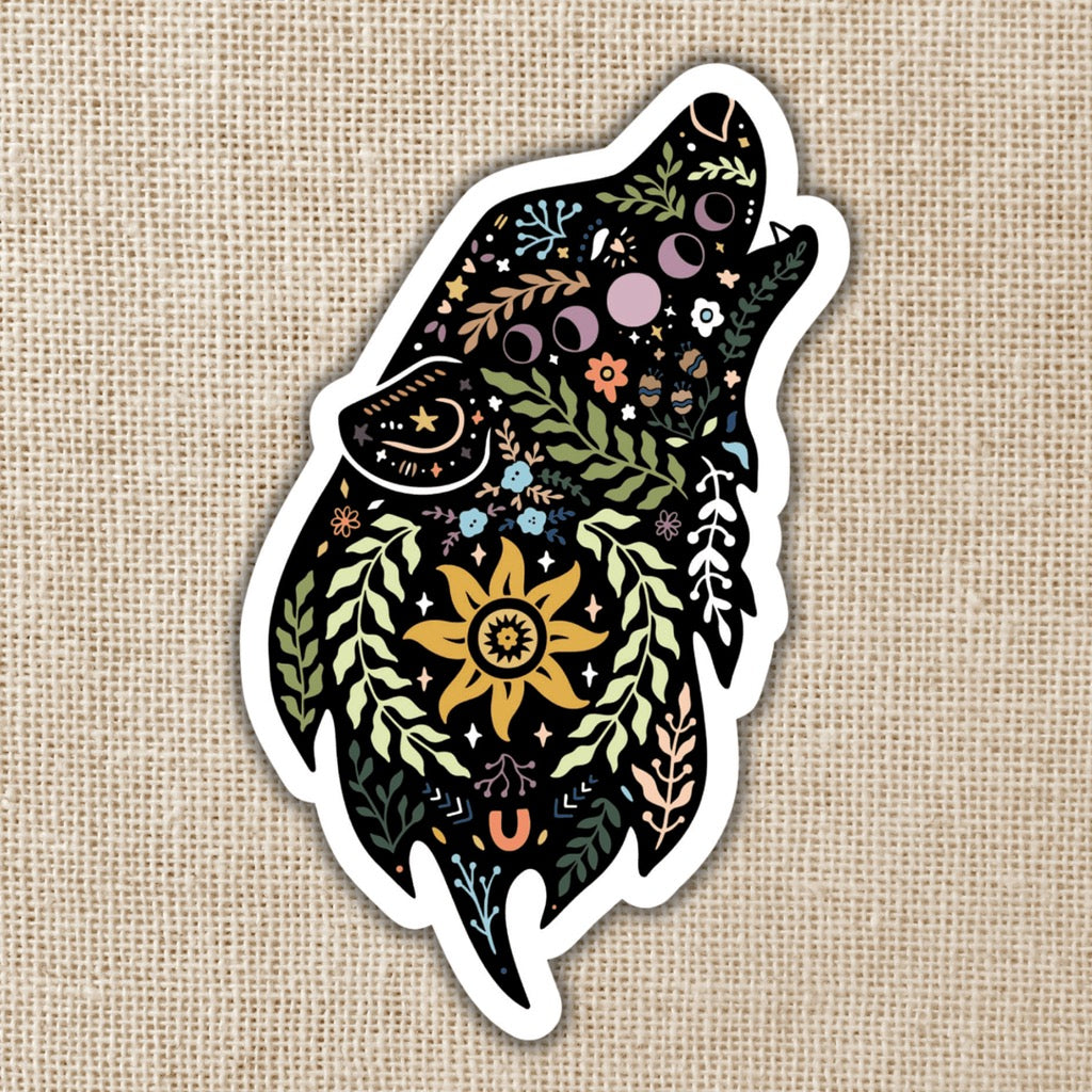 Magical Boho Howling Wolf Sticker | Wildly Enough โ Outer Layer