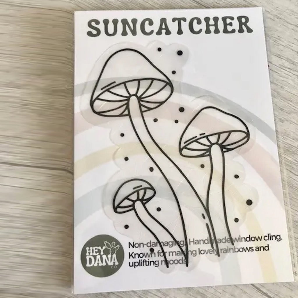 Magical Mushrooms Suncatcher Window Cling packaging.