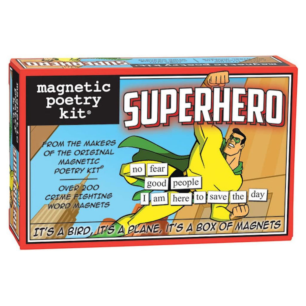 Magnetic Poetry Superhero.