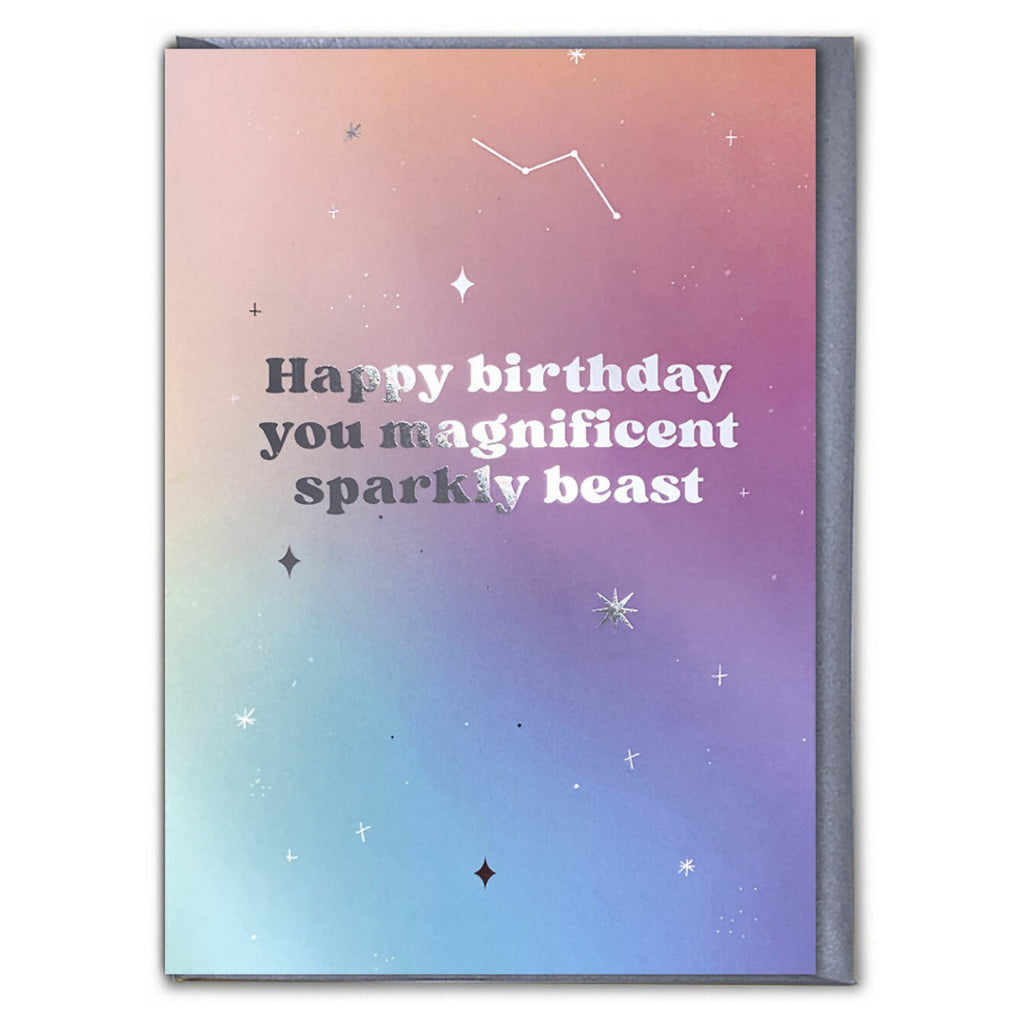 Magnificent Sparkly Beast Birthday Card