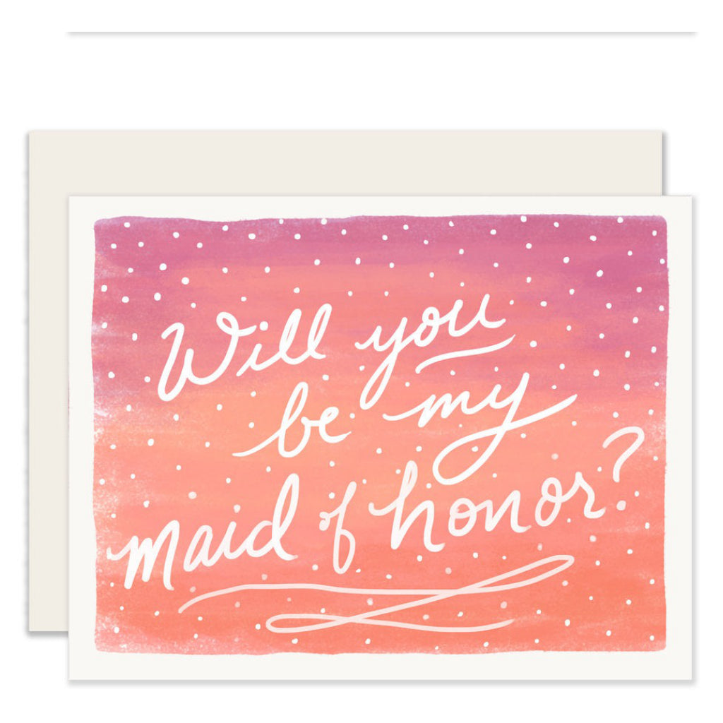 Maid of Honor Ombre Asking Card