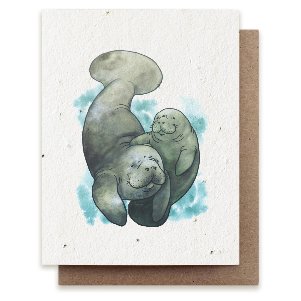 Manatee Mother Seed Paper Card