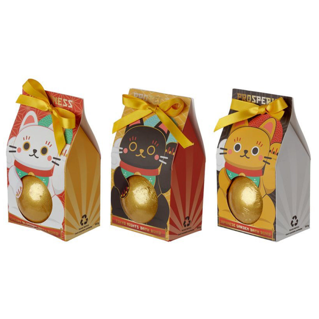 Maneki Neko Lucky Cat Bath Bombs.