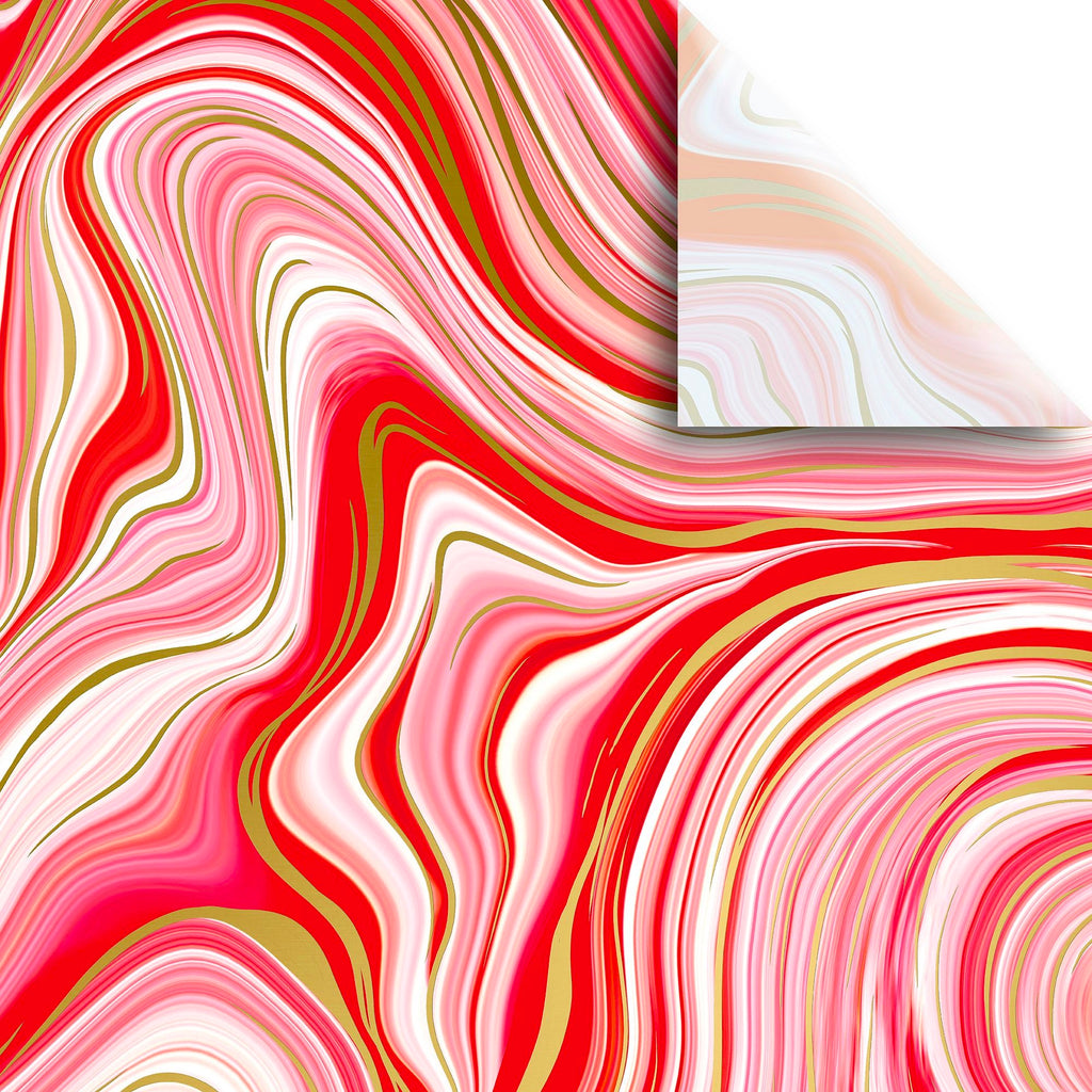 Marbleized Red Printed Tissue