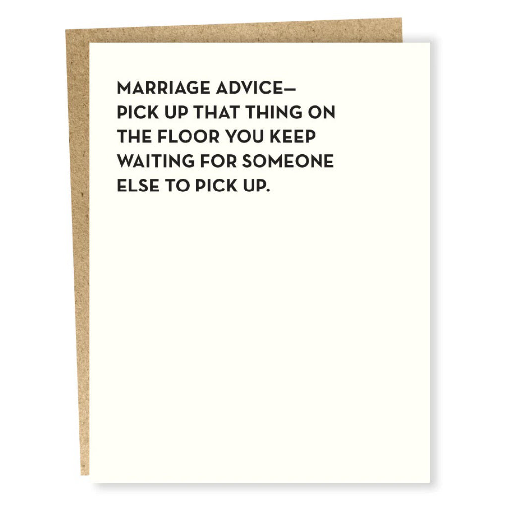 Marriage Advice Card.