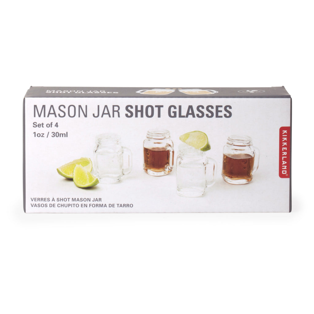 Mason Jar Shot Glasses packaging.