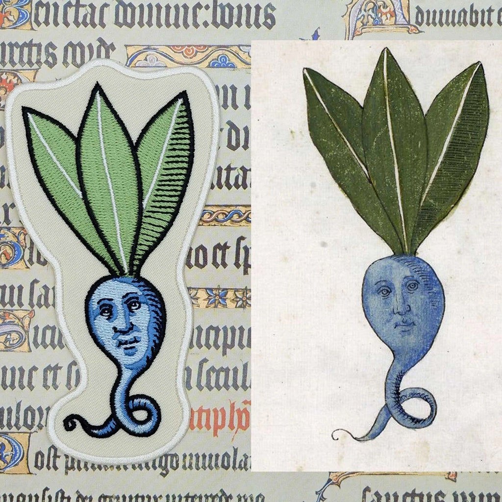 Medieval Turnip Embroidered Patch original artwork.