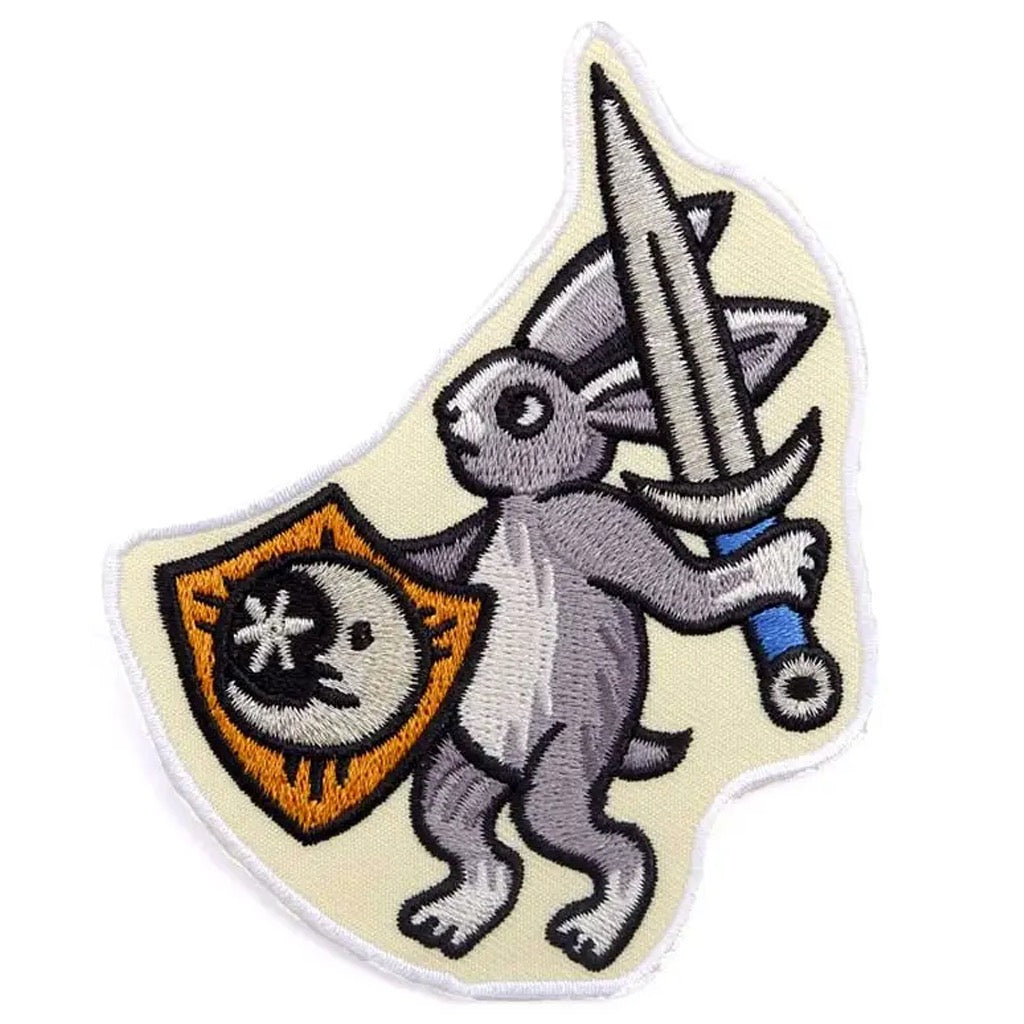 Medieval Warrior Rabbit Embroidered Patch Cat Coven Outer Layer