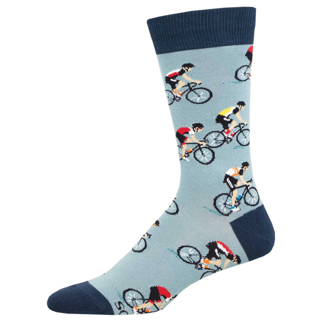Men's Cycling Crew Socks Blue.