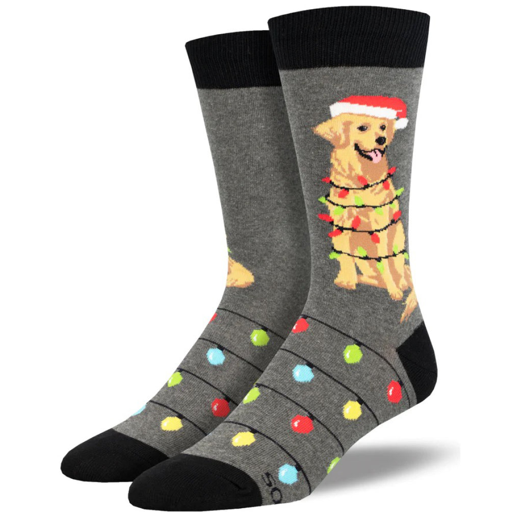 Men's Dog Gone Lights Socks Charcoal Heather.