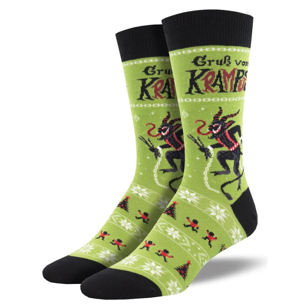 Mens Krampus Socks Green