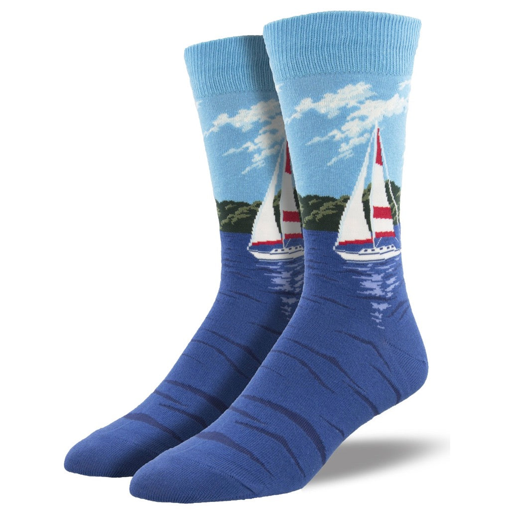 Mens Sailing By Socks Blue