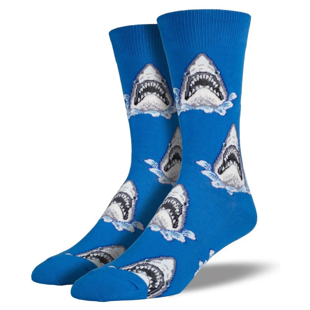 Mens Shark Attack Socks Blue