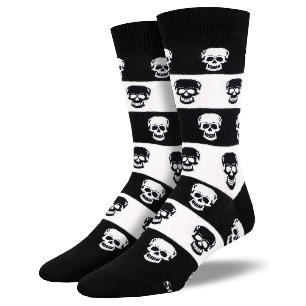 Men's Skull Socks Black and White.