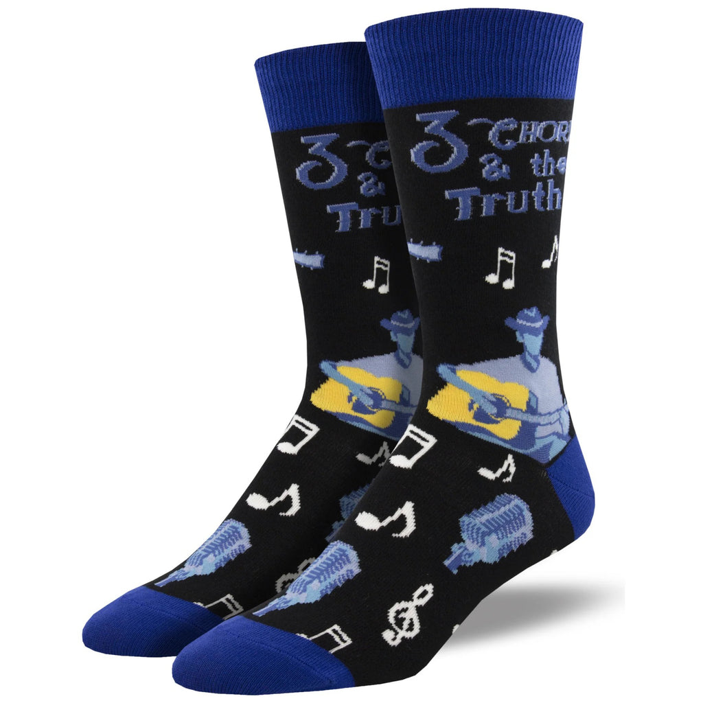 Men's Three Chords And The Truth Socks Black.