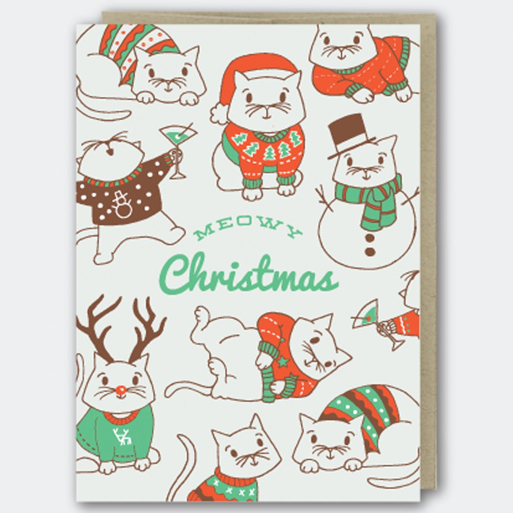 Meowy Christmas Cats Card