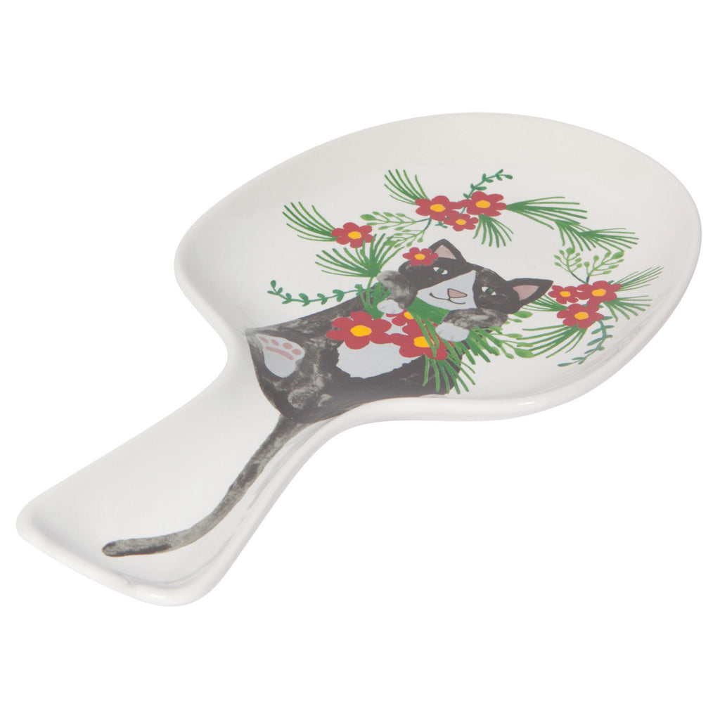 Meowy Christmas Spoon Rest Side View