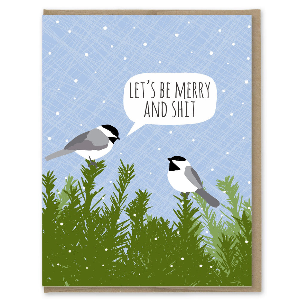 Merry  Shit Chickadees Holiday Boxed Cards