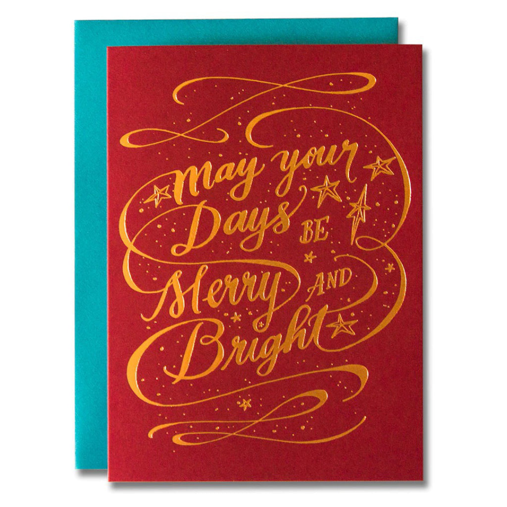 Merry And Bright Holiday Card.