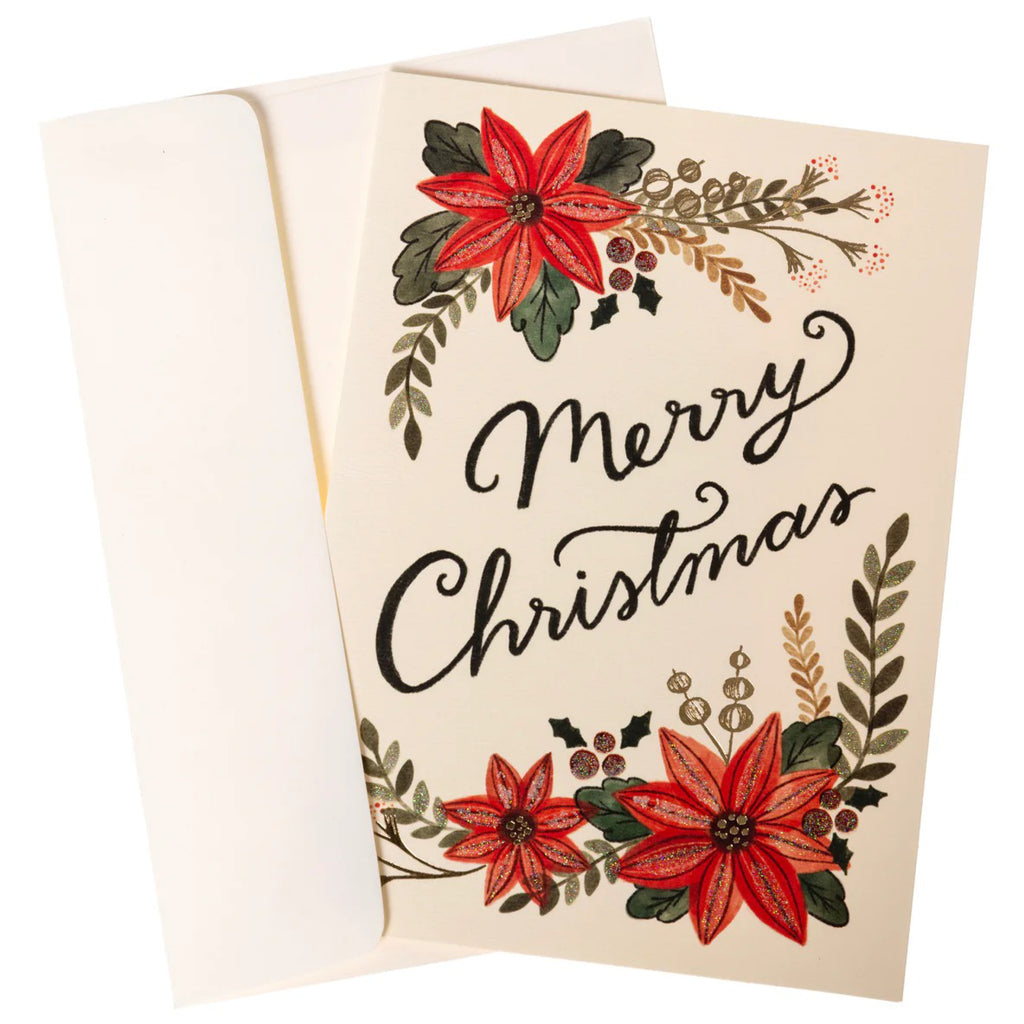 Merry Christmas card with envelope.