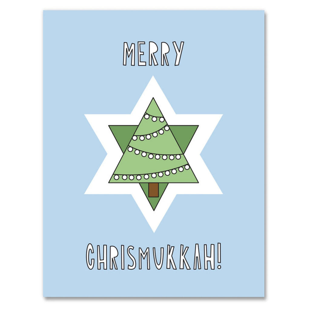 Merry Christmukkah Star Tree Card