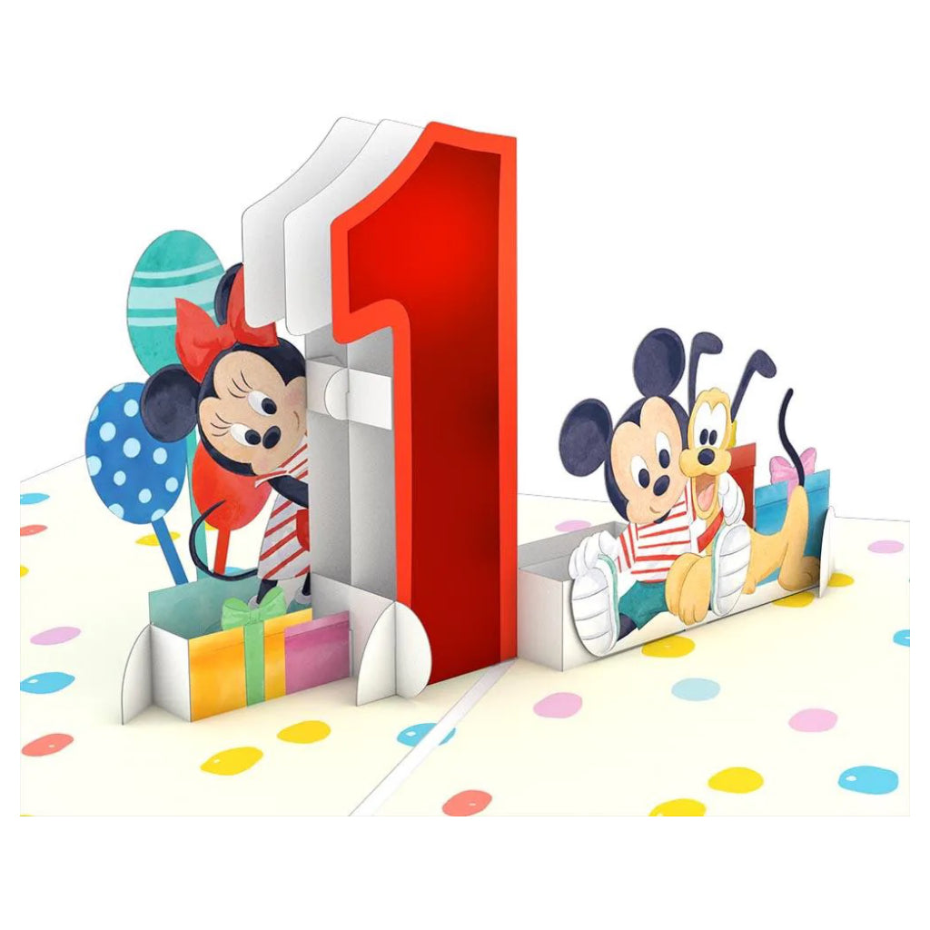 Mickey  Friends 1st Birthday 3D Pop Up Card