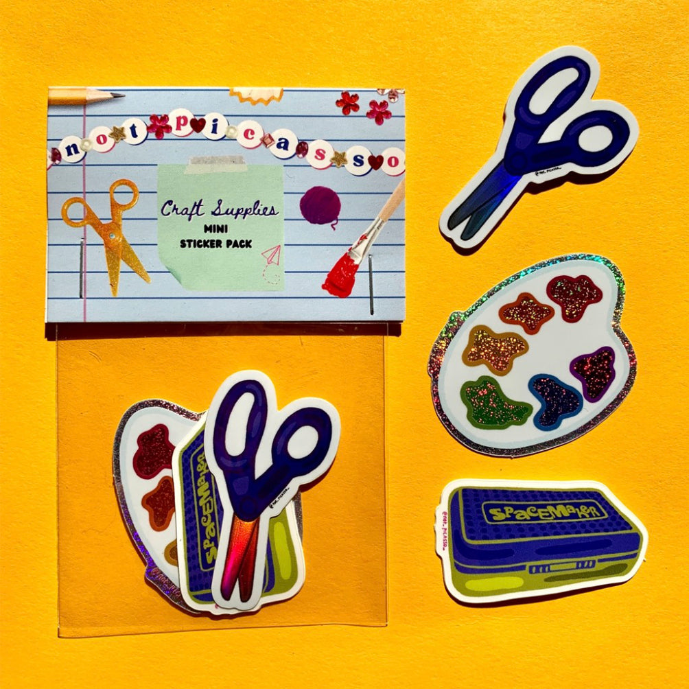 Mini Craft Supplies Sticker Pack.