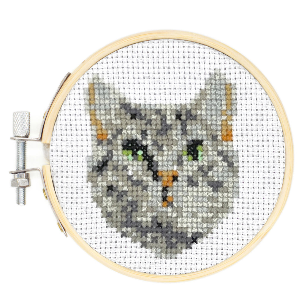 Mini Cross Stitch Embroidery Kit Cat.