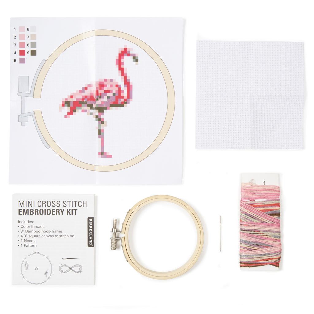 Mini Cross Stitch Embroidery Kit materials.