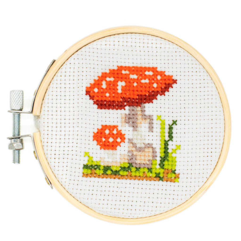 Mini Cross Stitch Embroidery Kit Mushroom