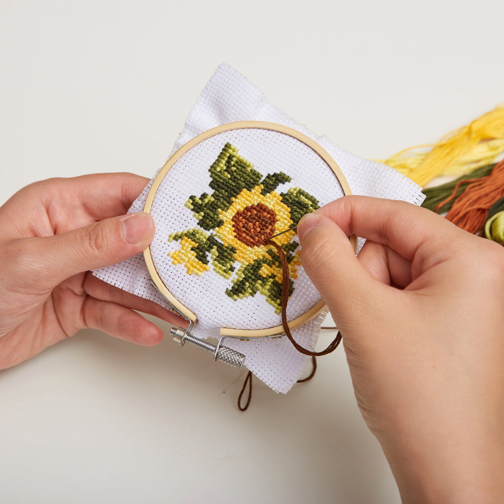 Mini Cross Stitch Embroidery Kit Sunflower Lifestyle