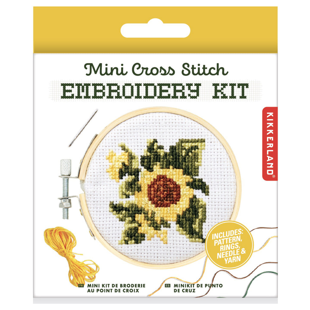Mini Cross Stitch Embroidery Kit Sunflower Packaging