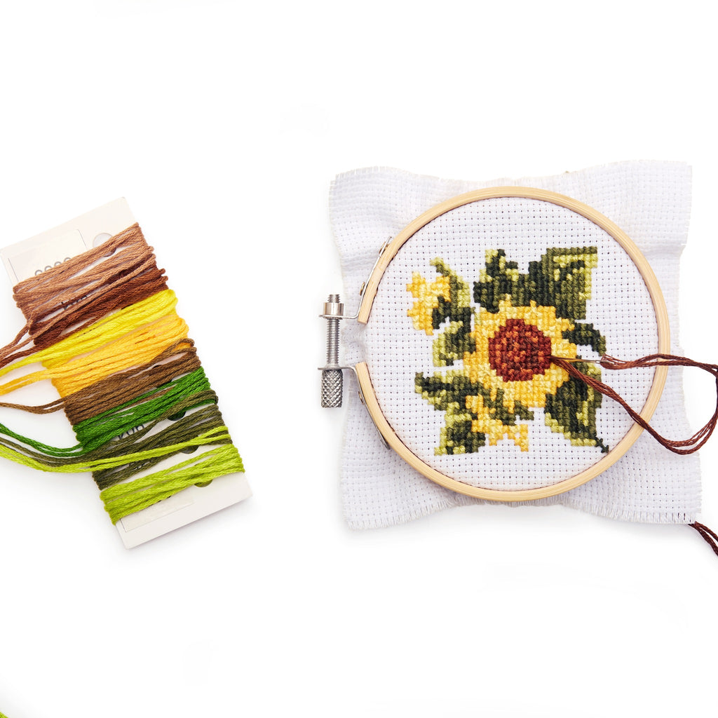 Mini Cross Stitch Embroidery Kit Sunflower