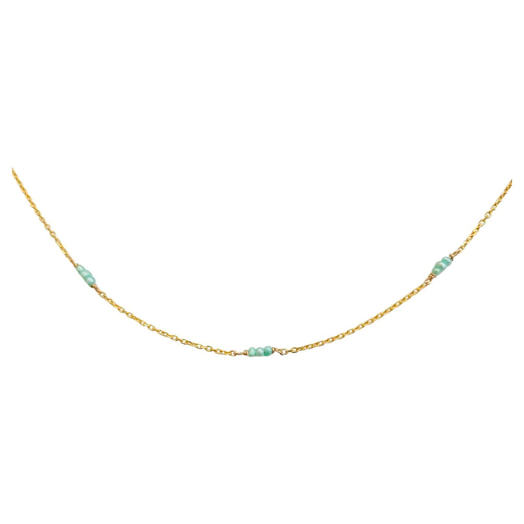 Mint Pearl Trios Necklace.