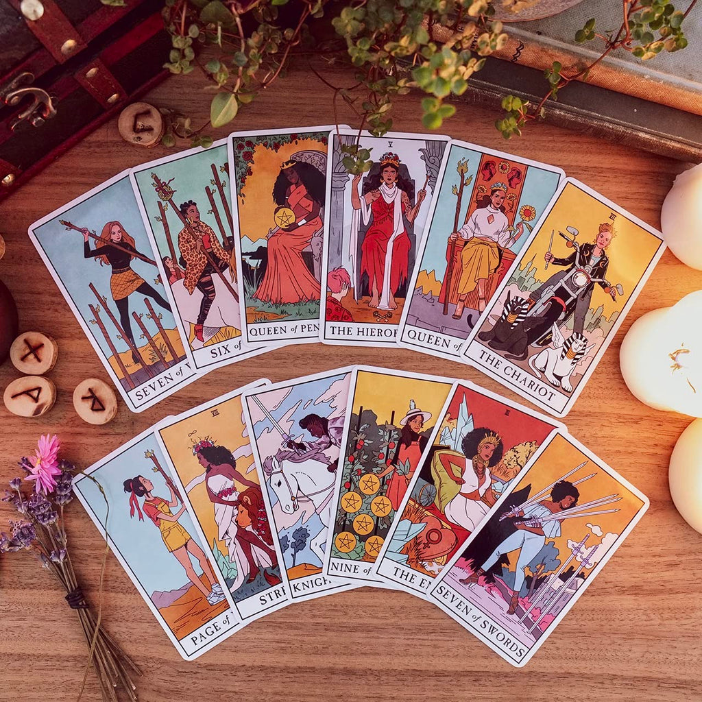 Modern Witch Tarot Deck sample cards.