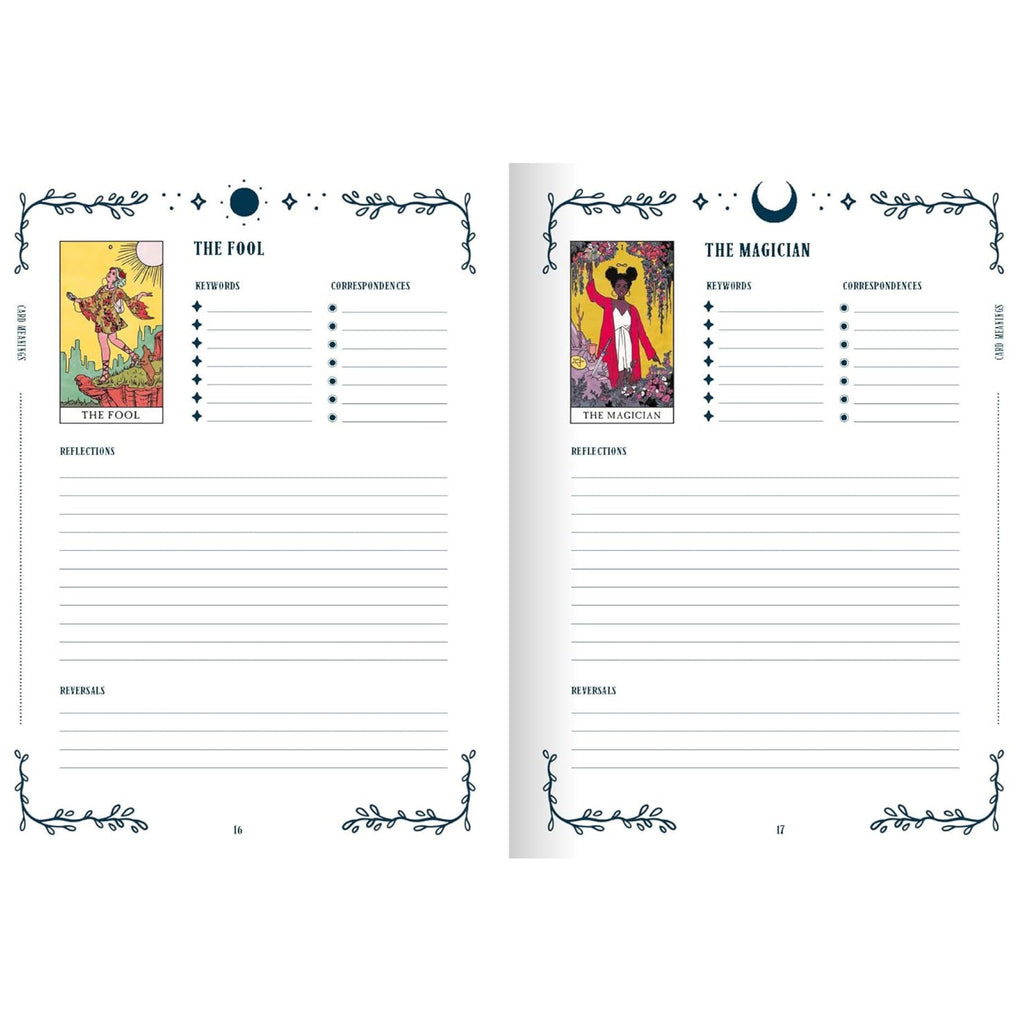 Modern Witch Tarot Journal sample pages.