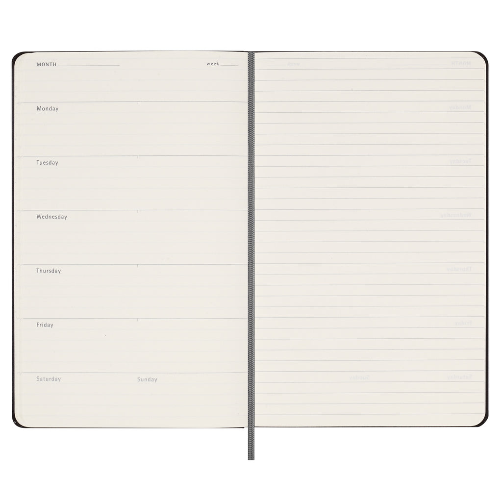 Moleskine Undated Weekly Planner scheduling spread.
