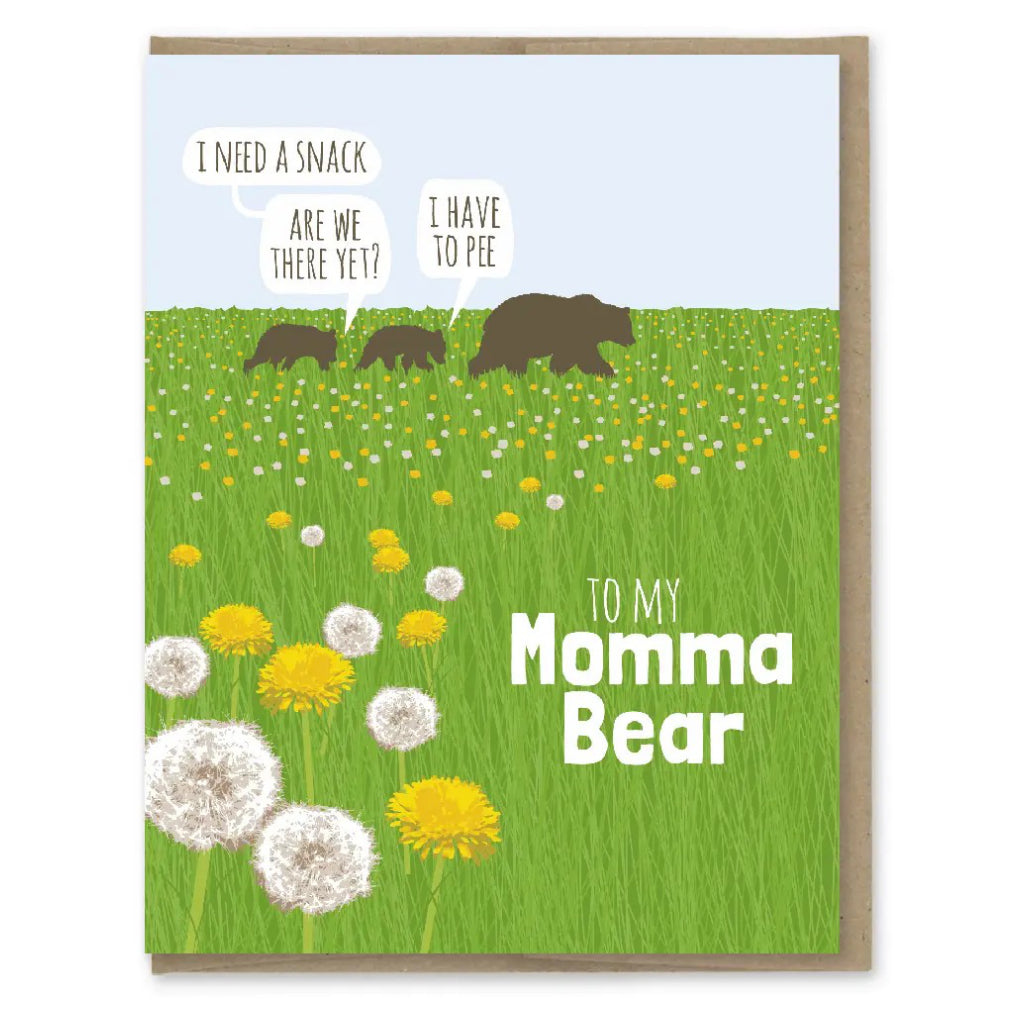 Momma Bear Dandelions Card.
