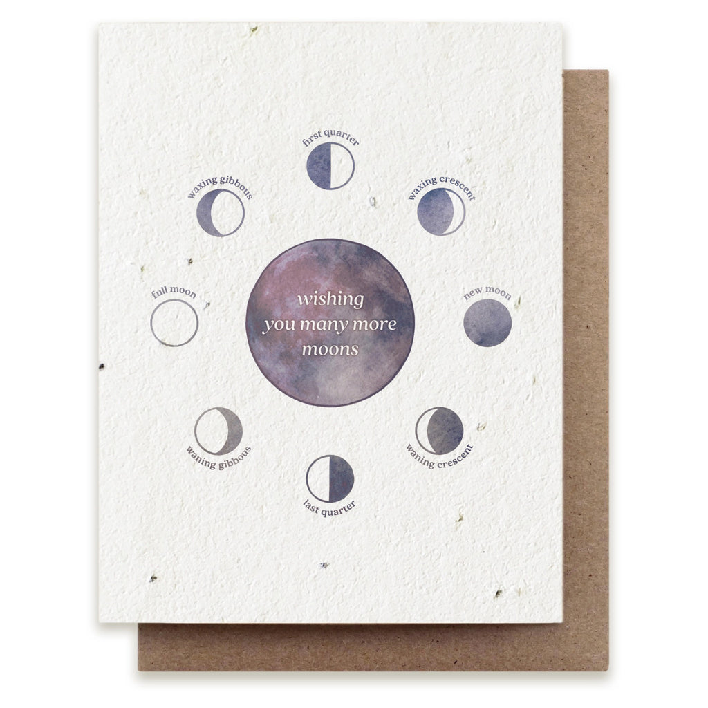 Moon Phases Birthday Seed Paper Card